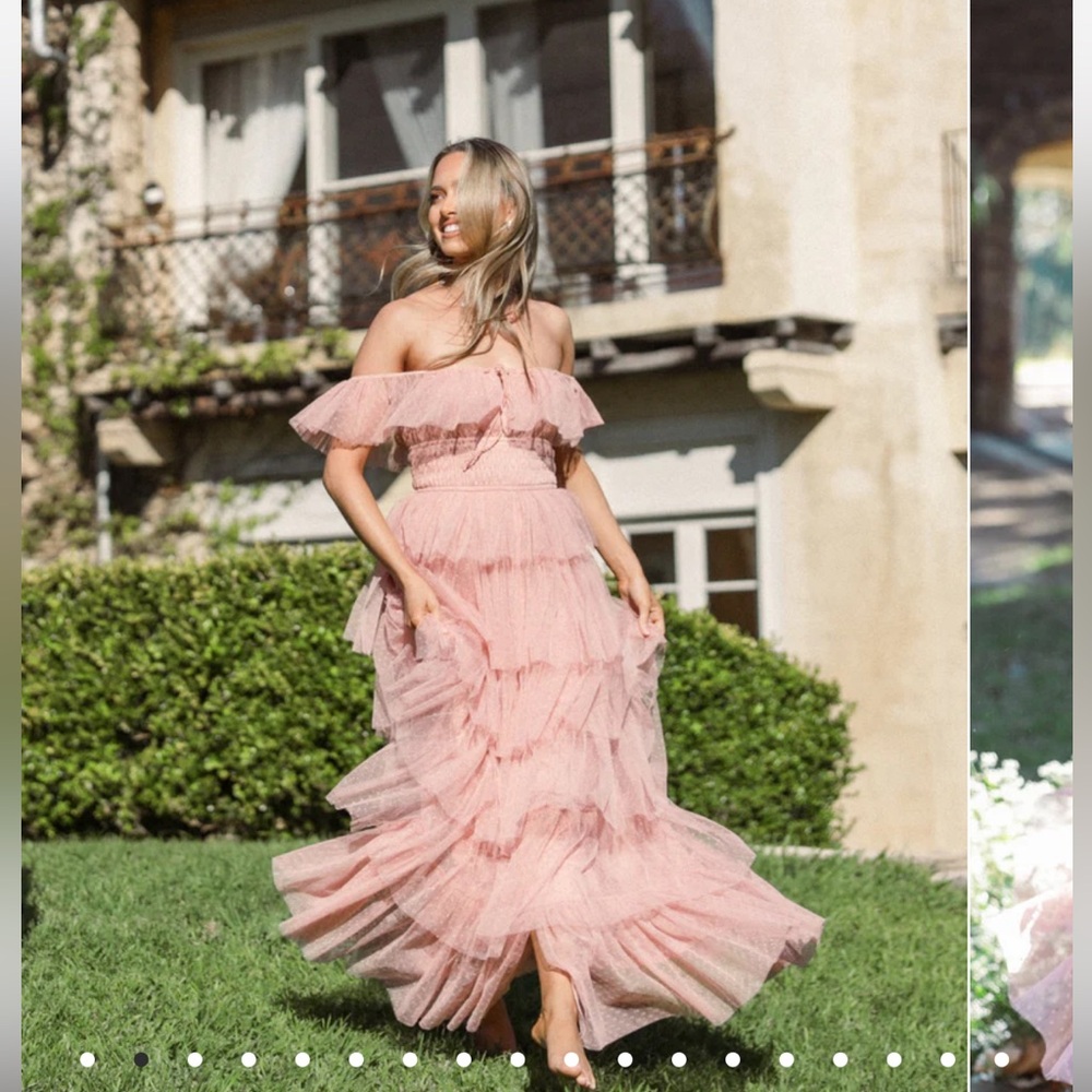 Belle Maxi Dress - Blush petal and pup